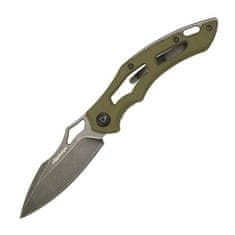 Fox Knives FOX kések FE-033 EDGE SPARROW OD GREEN zsebkés 8 cm, Stonewash, zöld, G10