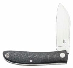 Fox Knives FOX kések FX-273 CF Livri zsebkés 7 cm, szénszálas, bőr tok