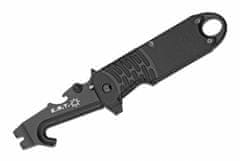 Fox Knives FOX kések FX-212 ERT BLACK zsebes mentőkés 7,5 cm, teljesen fekete, FRN, Kydex hüvely
