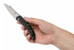 Fox Knives FOX kések FX-518 SLIM DRAGOTAC "PIEMONTES" zsebkés 8 cm, fekete, FRN, bőr tok