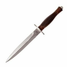 Fox Knives FOX kések FX-593 AF FAIRBAIRN SYKES taktikai kés - tőr 17 cm, diófa, bőr tok
