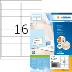 Herma Adressetiketten A4 weiß 99,1x33,8 mm Papier 1600 St. (4267)