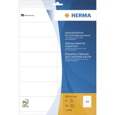 Herma Adressetik. 105x42 mm Papier Ecken spitz 280 St. (4442)