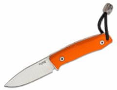 LionSteel M1 GBK kültéri kés 7,4 cm, narancs, G10, bőr hüvely
