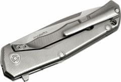 LionSteel TRE GY Összecsukható kés, M390 penge, titán nyél GREY Acc. IKBS fa KIT doboz