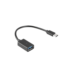 Lanberg USB C -> USB A OTG összekötő kábel 15cm fekete (AD-OTG-UC-01) (AD-OTG-UC-01)