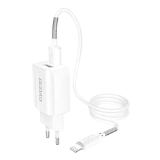 DUDAO A2EUL 2x USB-A hálózati töltő + Lightning kábel fehér (6970379615393) (6970379615393)