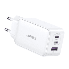 Ugreen Nexode 2x USB-C, 1x USB-A hálózati töltő 65W fehér (15334) (15334)