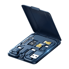REMAX RP-W59 vezeték nélküli töltő + USB-A - MicroUSB - Lightning adapter 15W kék (RP-W59)