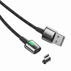 BASEUS mágneses USB-A - Lightning kábel 1m fekete (CALXC-A01) (CALXC-A01)