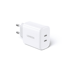 Ugreen CD243 2x USB-C hálózati töltő 40W fehér (10343B) (10343B)