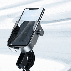BASEUS Armor telefontartó motorkerékpárhoz, biciklihez, robogóhoz, ezüst (SUKJA-0S) (SUKJA-0S)