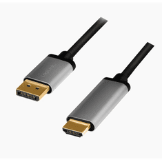 LogiLink DisplayPort kábel DP/M-HDMI A/M 4K/60 Hz 2m alu (CDA0107) (CDA0107)