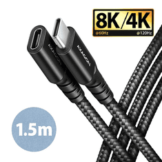 AXAGON SPEED+ USB-C apa - USB-C anya hosszabbító kábel 1,5m fekete (BUCM32-CF15AB) (BUCM32-CF15AB)