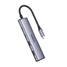 Ugreen CM473 USB-C - 2x USB-A +USB-C szürke (15395) (15395)