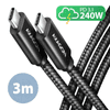 AXAGON CHARGE USB-C - USB-C adat- és töltőkábel 3m fekete (BUCM2-CM30AB) (BUCM2-CM30AB)