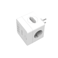 Well Powercube 2-es hálózati elosztó kapcsolóval, 3x USB-A, 1x USB-C fehér (ELAD-2SH2EU-PROT/USBC4-WL) (ELAD-2SH2EU-PROT/USBC4-WL)