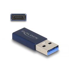 DELOCK USB adapter USB-A apa - USB-C anya kék (60049) (D60049)