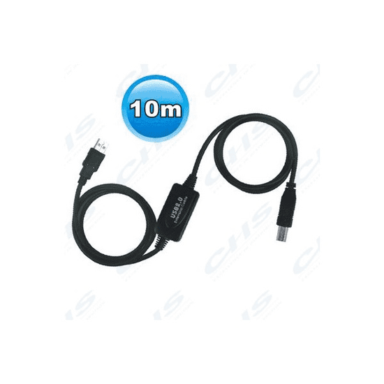 Wiretek kábel USB Összekötő A-B, 10m, Male/Male Aktív (VE595)