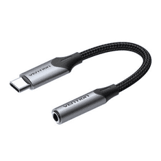 Vention 3.5mm jack - USB-C adapter 0.1m fekete-ezüst (BGJHA) (BGJHA)
