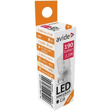 Avide LED izzó 2.5W G9 4000K (ABG9NW-2.5W) (ABG9NW-2.5W)