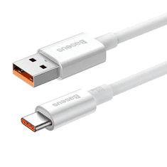 BASEUS Superior USB-A – USB-C kábel 100W 0.25m fehér (P10320102214-00) (P10320102214-00)