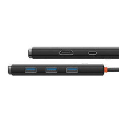 BASEUS Lite Series 5 az 1-ben USB-C -HDMI+USB3.0x3+PD hub fekete (WKQX080201) (WKQX080201)