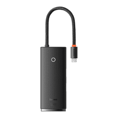 BASEUS Lite 6in1 adapter USB-C 2x USB 3.0 + USB-C + HDMI + SD/TF hub fekete (WKQX050001) (WKQX050001)