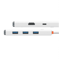 Lite 5in1 USB-C 3x USB 3.0 + USB-C + HDMI hub fehér (WKQX040002) (WKQX040002)