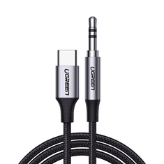 Ugreen CM450 USB-C- AUX mini jack, 3.5mm, kábel, 1m, fekete (20192) (UG20192)