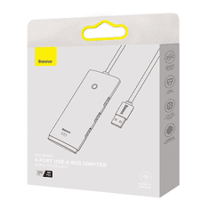 BASEUS Lite Series 4 az 1-ben USB - 4x USB 3.0 hub 2m fekete (WKQX030201) (WKQX030201)