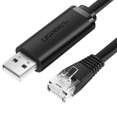 Ugreen CM204 USB-A - RJ45 konzolkábel 1,5m fekete (50773) (6957303857739)