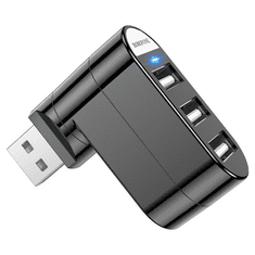 Borofone 3 portos Splitter USB-C Hub fekete (DH3) (DH3)