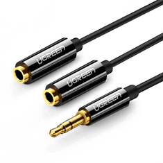 Ugreen AV123 AUX audio elosztó 3,5 mm-es jack kábel 25 cm fekete (20816) (UG20816)