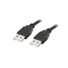 Lanberg USB-A apa - USB-A apa kábel 1m fekete (CA-USBA-20CU-0010-BK) (CA-USBA-20CU-0010-BK)