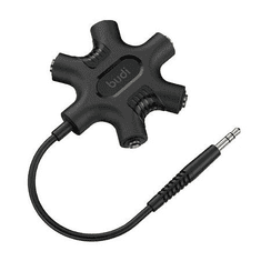 Budi Rockstar 3,5mm AUX mini jack audio elosztó fekete (123) (B123)