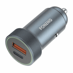 Foneng C16 USB-A-USB-C autós töltő szürke (C16 Single) (C16 Single)