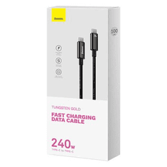 BASEUS USB-C - USB-C kábel 1m fekete (CAWJ040001) (CAWJ040001)