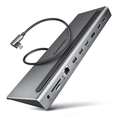 AXAGON HMC-4KX3 USB-C 11in1 notebook dokkoló ezüst (HMC-4KX3)