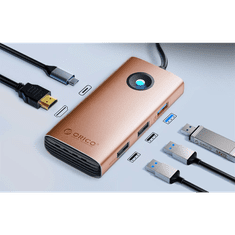 Orico USB-C notebook dokkoló rozéarany (PW11-5P-RG) (PW11-5P-RG)