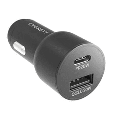 Cygnett  USB-USB-C autós töltő fekete (CY3637CYCCH) (CY3637CYCCH)