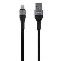 Foneng X79 USB-A - Lightning harisnyázott töltőkábel 1m fekete (6970462517856) (6970462517856)