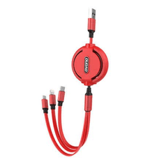 DUDAO L8H 3in1 USB-A - USB-C / Micro USB / Lightning piros (L8H red)