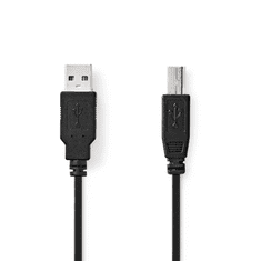 Nedis USB-A - USB-B kábel 0.5m fekete (CCGP60100BK05) (CCGP60100BK05)