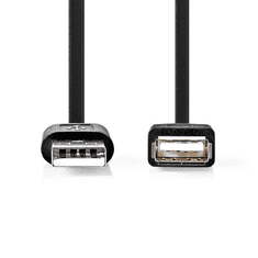 Nedis USB-A apa - USB-A anya hosszabbító kábel 3m fekete (CCGP60010BK30) (CCGP60010BK30)