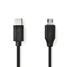 Nedis USB-C - USB Micro-B kábel 1m fekete (CCGP60750BK10) (CCGP60750BK10)