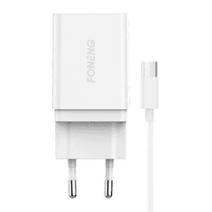 Foneng K300 hálózati töltő + USB-A - MicroUSB kábel fehér (K300 Micro) (K300 Micro)