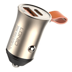 LDNIO C509Q autós töltő USB-A-USB-C 30W + USB-A-MicroUSB kábel (5905316142572) (C509Q Micro)