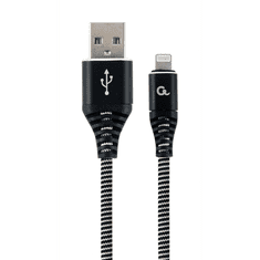 Gembird 8-pin - USB-A adat- és töltőkábel 2m fekete-fehér (CC-USB2B-AMLM-2M-BW) (CC-USB2B-AMLM-2M-BW)