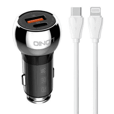 LDNIO C1 autós töltő USB-A + USB-C hálozati töltő + USB-C -Lightning kábel (5905316142435) (C1 Type C to lightni)